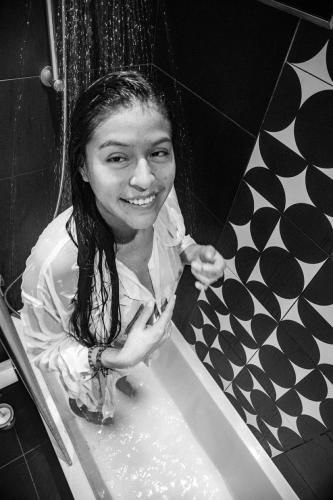 Pocahontas Azotar My twin sister Nikki in the shower